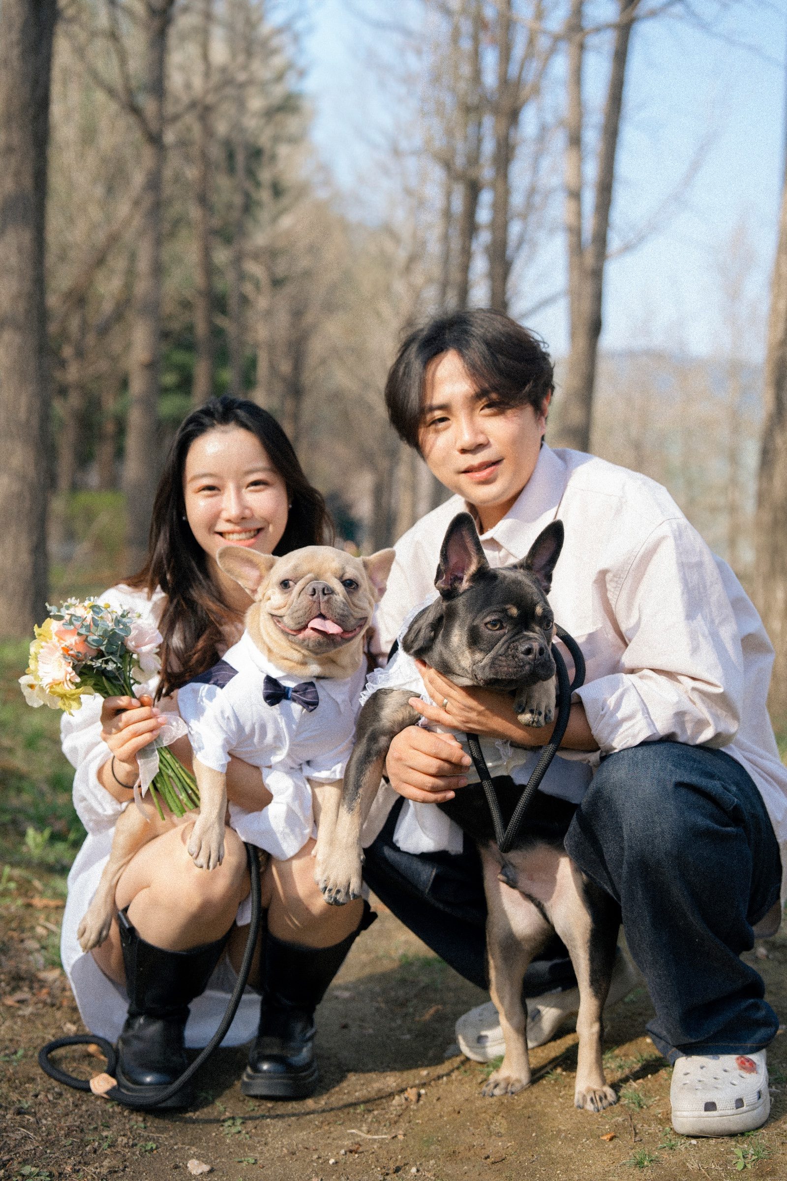 서울숲에서 찍은 반려견스냅 · 웨딩스냅 무드 스냅 사진